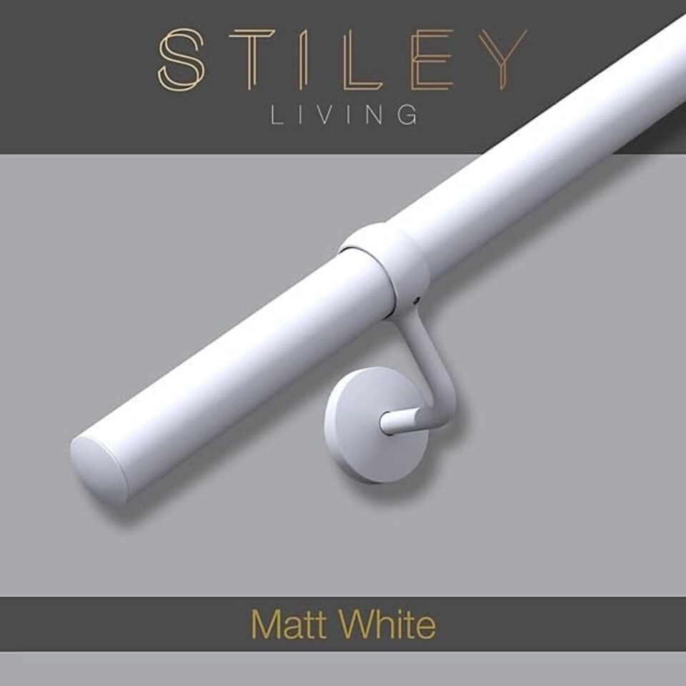 image 1 of Stiley Living Wall Mounted Handrail Kit, Banister System with Brackets and Fixings