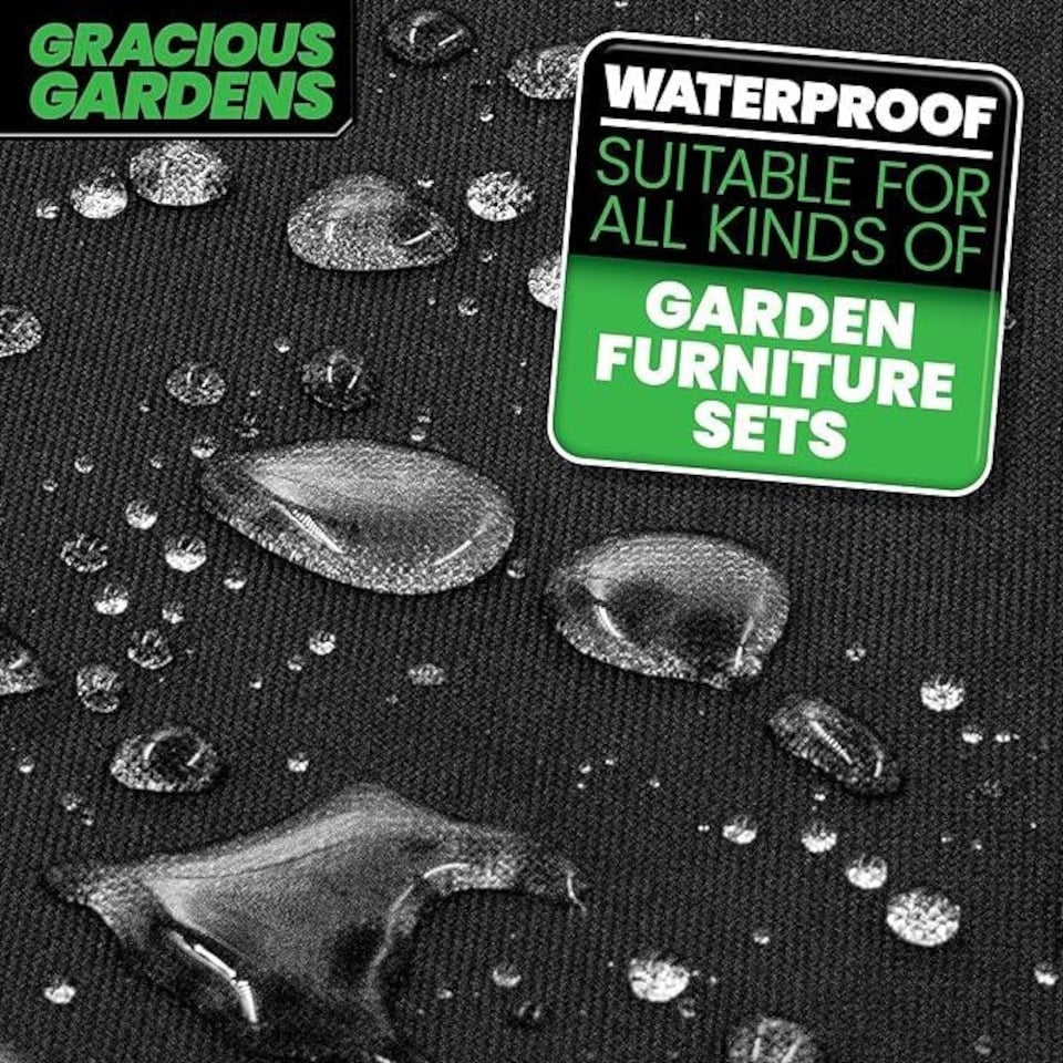 image 1 of Gracious Gardens Rectangular 300x250x100cm Waterproof Garden Furniture Cover | Black | Black | 300x250x100cm | 1