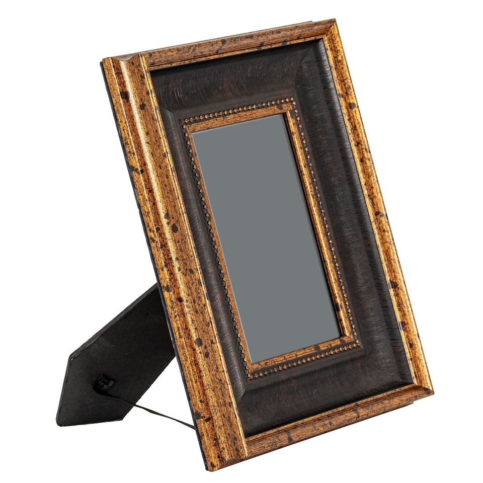 image 1 of Antique Beaded 5X7 Photo Frame - Wood - L3 x W23 x H28 cm - Black - Gold | Gold | 5" x 7"