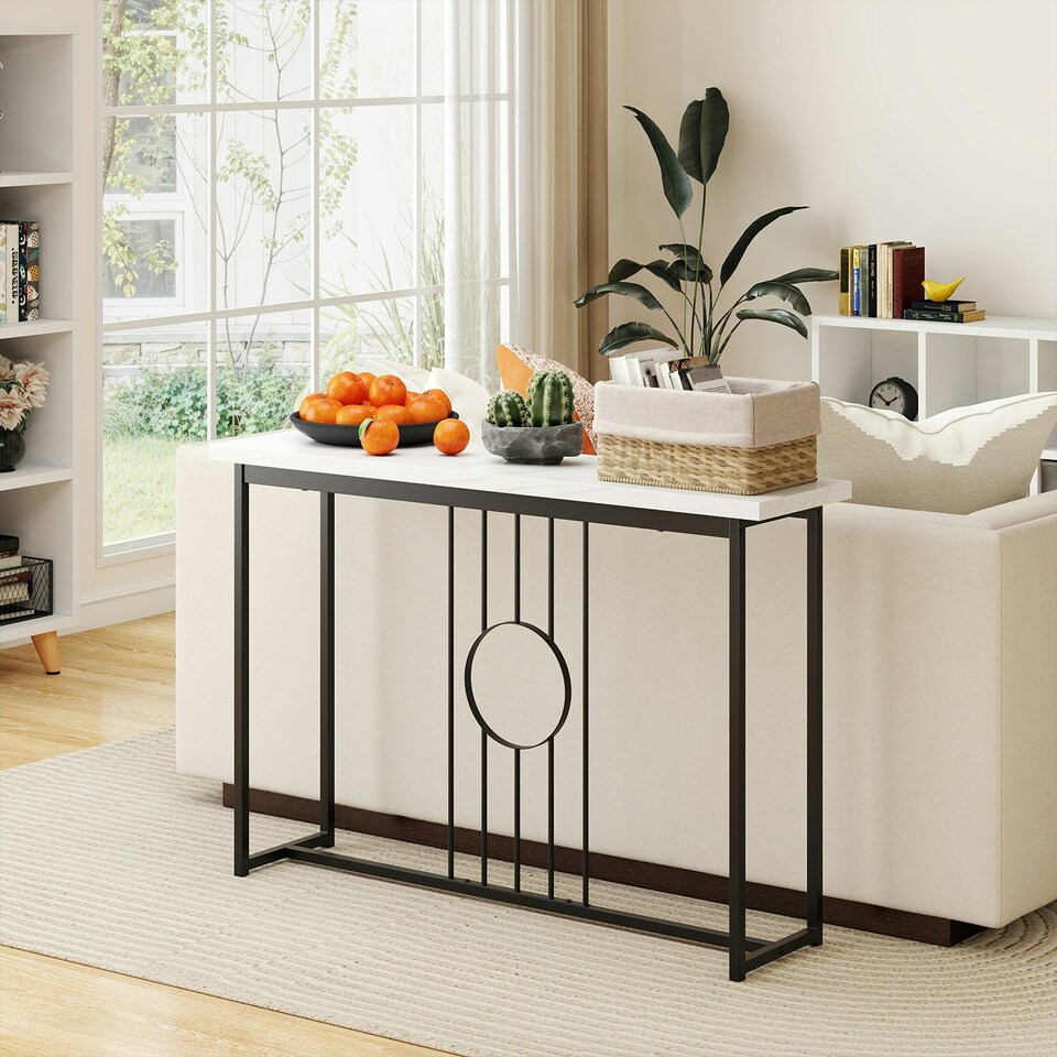 image 1 of COSTWAY 120CM Console Table Modern Entryway Table Black