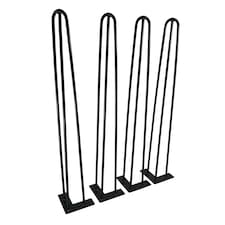 Oypla 28 Inch / 71cm Hairpin Legs Set of 4 Heavy Duty Metal Coffee Dining Table Legs DIY Furniture Black