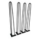 image 1 of Oypla 28 Inch / 71cm Hairpin Legs Set of 4 Heavy Duty Metal Coffee Dining Table Legs DIY Furniture Black
