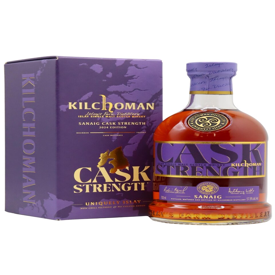 image 1 of Kilchoman - Sanaig Cask Strength 2024 Edition Islay Single Malt Scotch Whisky | Multi | deep peat smoke, sweet cinnamon, stone fruits, citrus, mixed spices, dark chocolate | 1