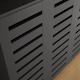 image 4 of Oslo 3 Door Wooden Shoe Storage Cabinet Rack Stand Cupboard Slatted Doors | Black