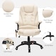 image 8 of HOMCOM 6-Point Massage Office Chair with Seat Heated for Home Office, PU Leather High Back Executive Desk Chair with Adjustable Height and 360 Swivel for Work Study, Beige
