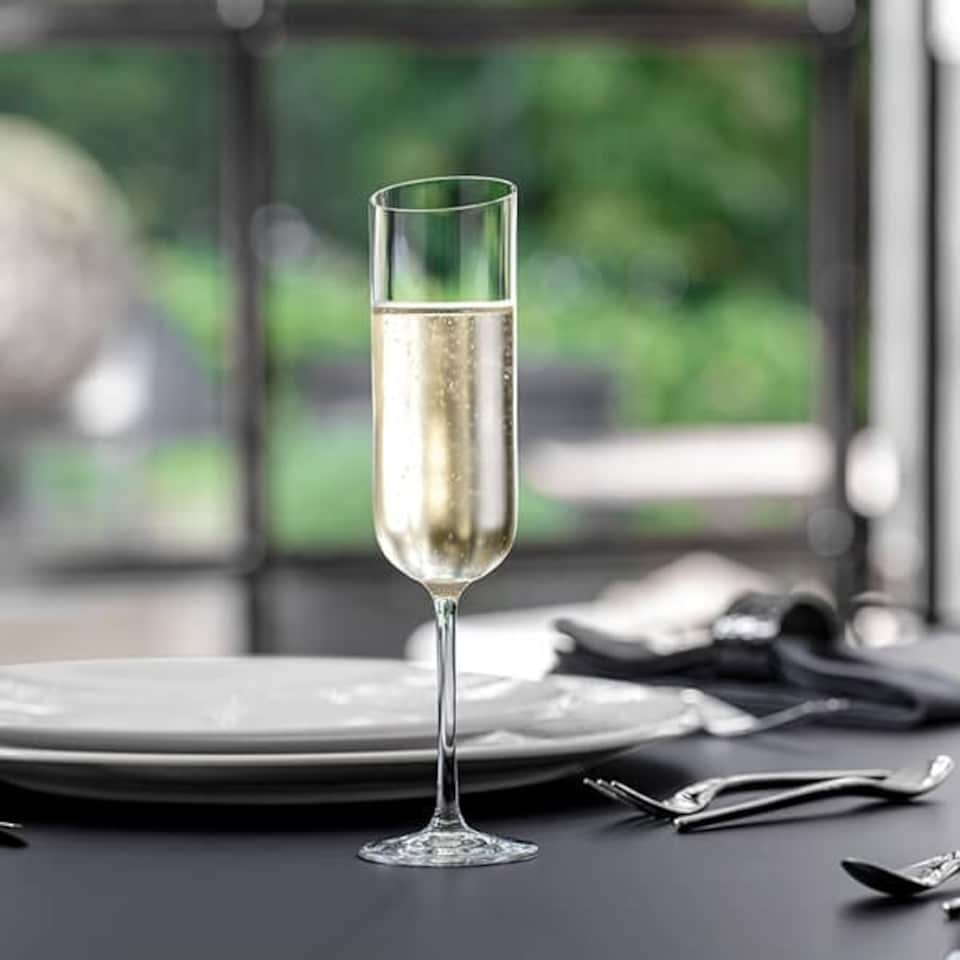 image 1 of Villeroy & Boch New Moon Set of 4 Champagne Flutes