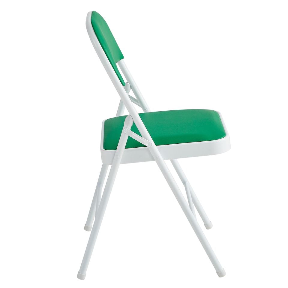 image 1 of Set of 4 Folding Dining Chairs Metal Frame Padded Seats