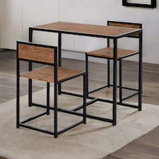 Industrial 3-Piece Dining Rustic Table Set Brown