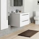 image 3 of Bathroom 2-Drawer Wall Hung Vanity Unit with Ceramic Basin 800mm Wide - White  - Brassware Not Included | White | White | 1