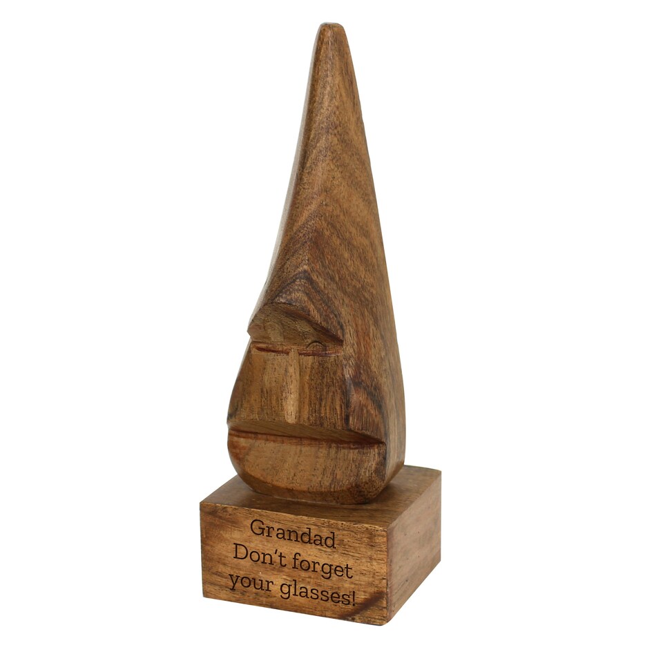 image 1 of Personalised Wooden Nose-Shaped Glasses Holder Silver