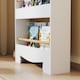 image 8 of AIYAPLAY Kids Bookshelf, 3 Tier Children Bookcase, Bear Theme Toddler Space-Saving Bookcase for Living Room, Kids Room, Playroom, White