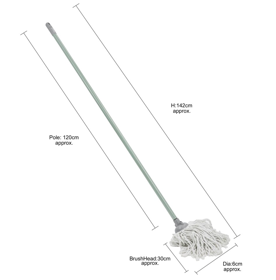 image 1 of JVL String Mop with 2 Replacement Heads, Green