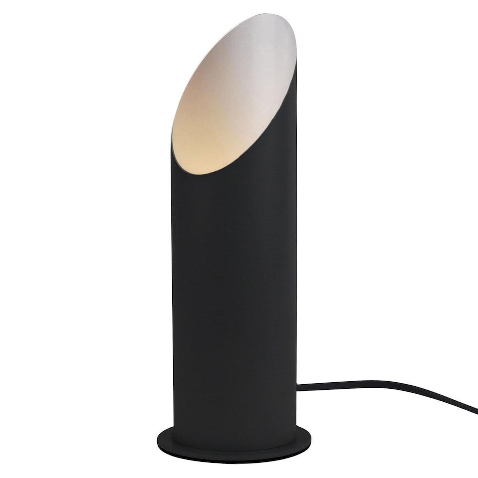 image 1 of Set of 2 Black Metal Tubular Floor Uplights | Black | White | Medium | 2