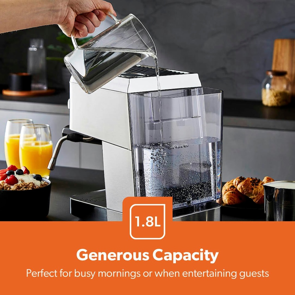 image 1 of GEEPAS Espresso & Cappuccino Coffee Machine with Milk Frother