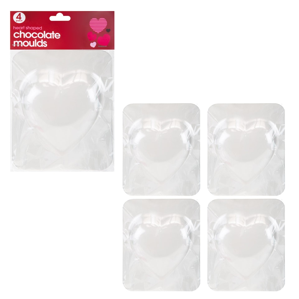 VFM e-Store Heart Shaped Chocolate Molds - Pack of 4