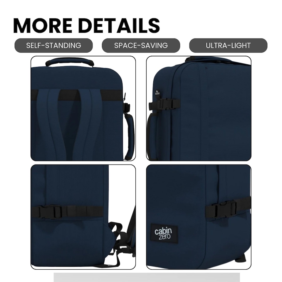 image 1 of CABINZERO Classic Cabin Backpack 44L, Lightweight Bag for Long Trips | Blue | Navy