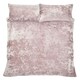 image 9 of Catherine Lansfield Crushed Velvet Blush Duvet Cover Set Pink | Double