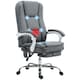 image 1 of HOMCOM Office Chair with 6-point Massage and Heat, Fabric Computer Desk Chair with Reclining Backrest, High Back, Height Adjustable, Swivel Wheels, Footrest, Remote, for Home, Grey