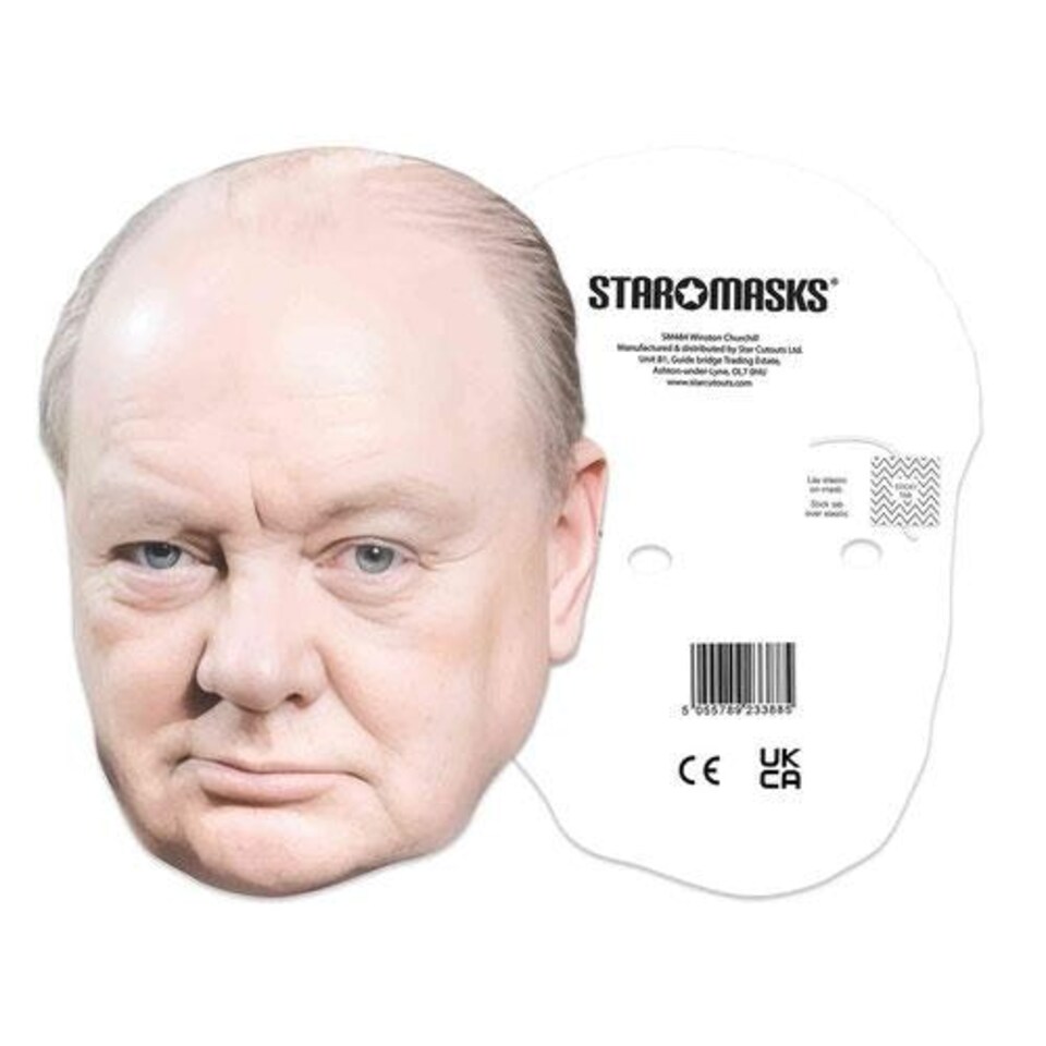 image 1 of Winston Churchill Cardboard Face Mask Multi