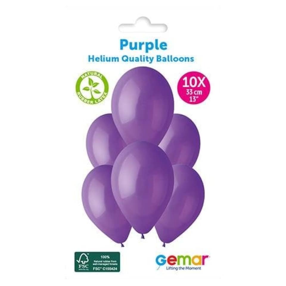 image 1 of Purple Bio Latex Balloons 33cm / 13 in - Pack of 10