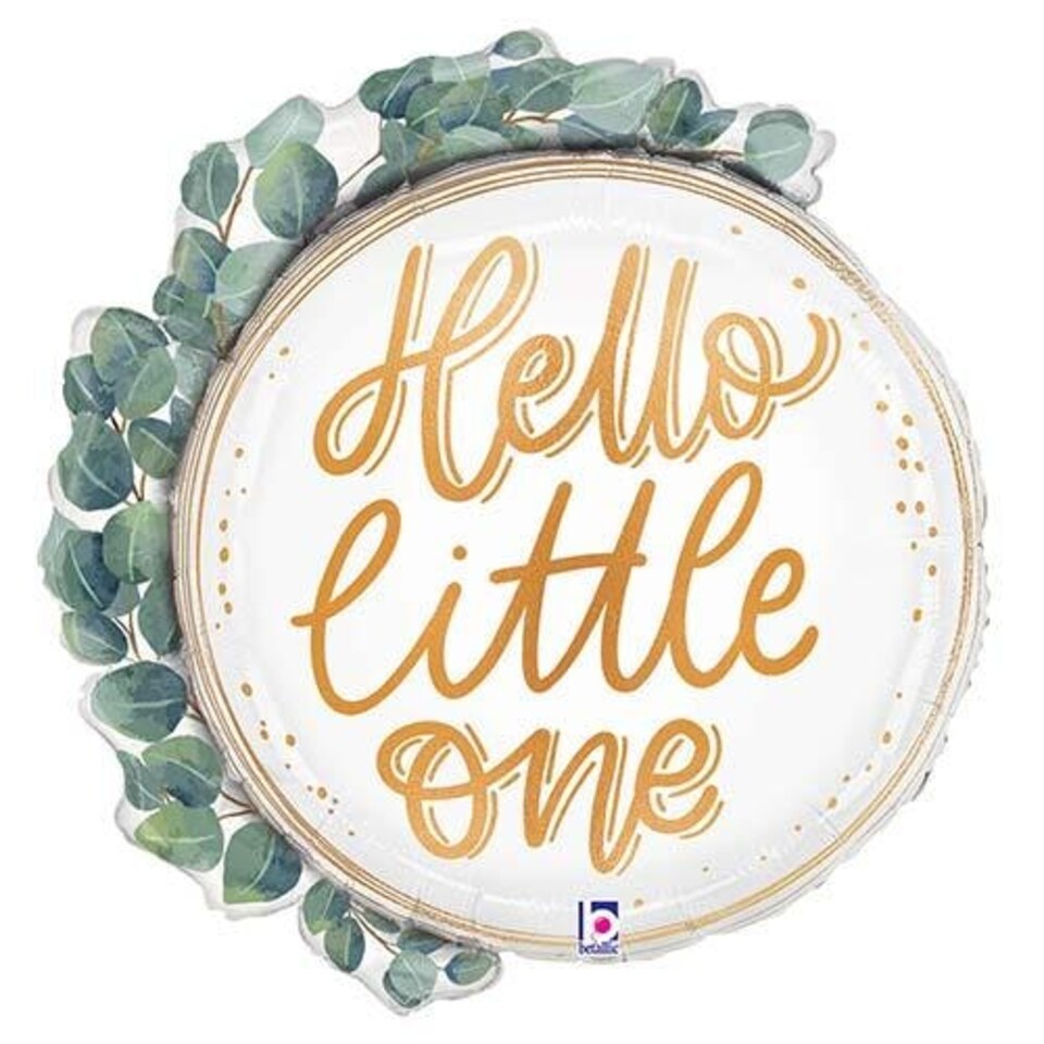 image 1 of Hello Little One Eucalyptus Wreath Foil Helium Giant Balloon 66cm / 26 in