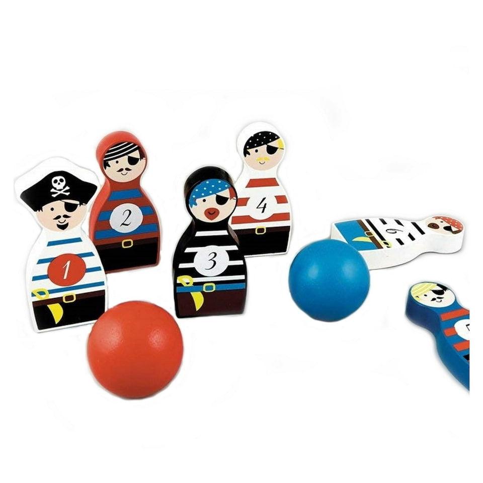 image 1 of Floss & Rock Pirate Wooden Skittles Set 6pcs