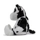 image 2 of Mumbles Zippie Cow Plush Toy - Black/White - L
