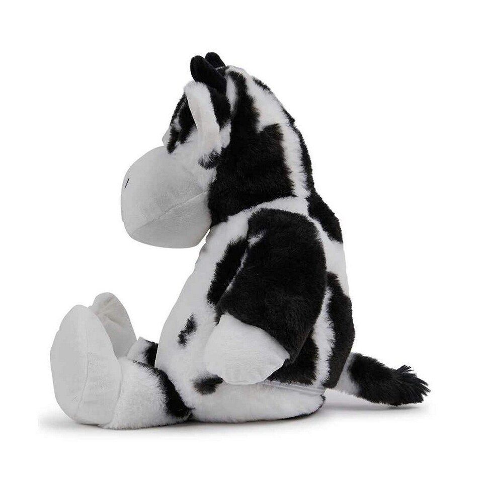 image 1 of Mumbles Zippie Cow Plush Toy - Black/White - L