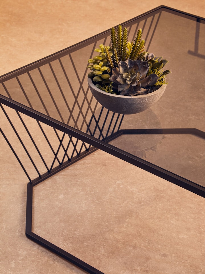 image 1 of Trento Coffee Table With Grey Glass Top