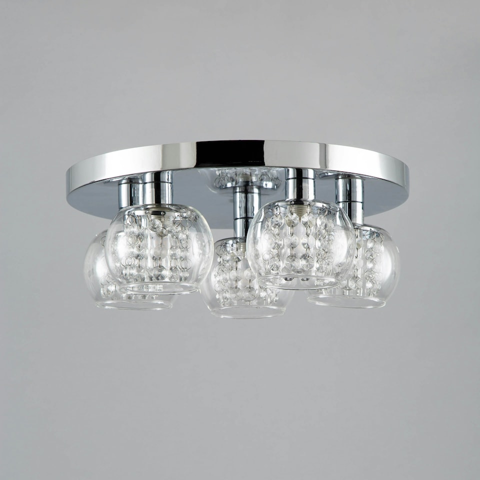 image 1 of BHS Lucia Flush Ceiling Light, Chrome