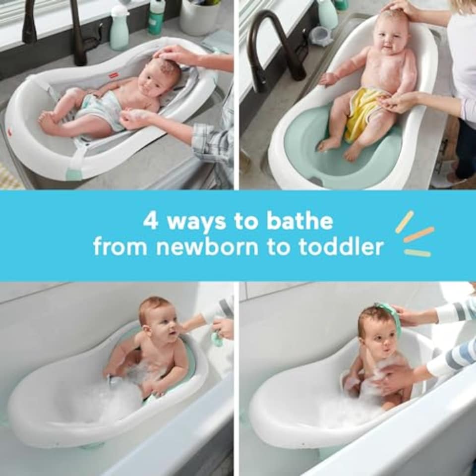 image 1 of Fisher Price Baby To Toddler 4 In 1 Sling Seat Bath Tub