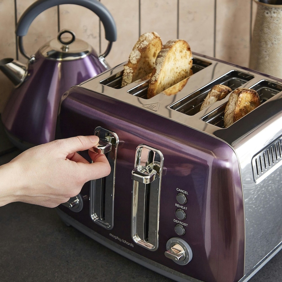 image 1 of Morphy Richards Accents 4-Slice Toaster Metallic Purple | Purple