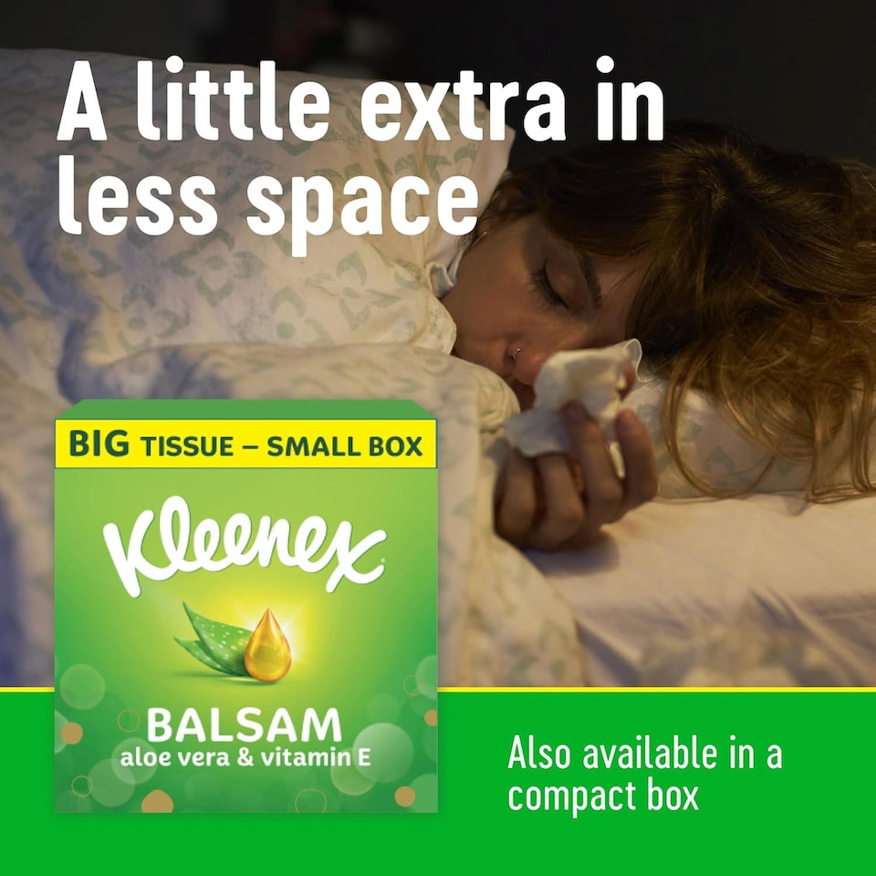 image 1 of Kleenex Balsam Soothing Comfort Ultra Soft Tissues with Protective Balm (10x8pk) | White | 1 Pack | 1