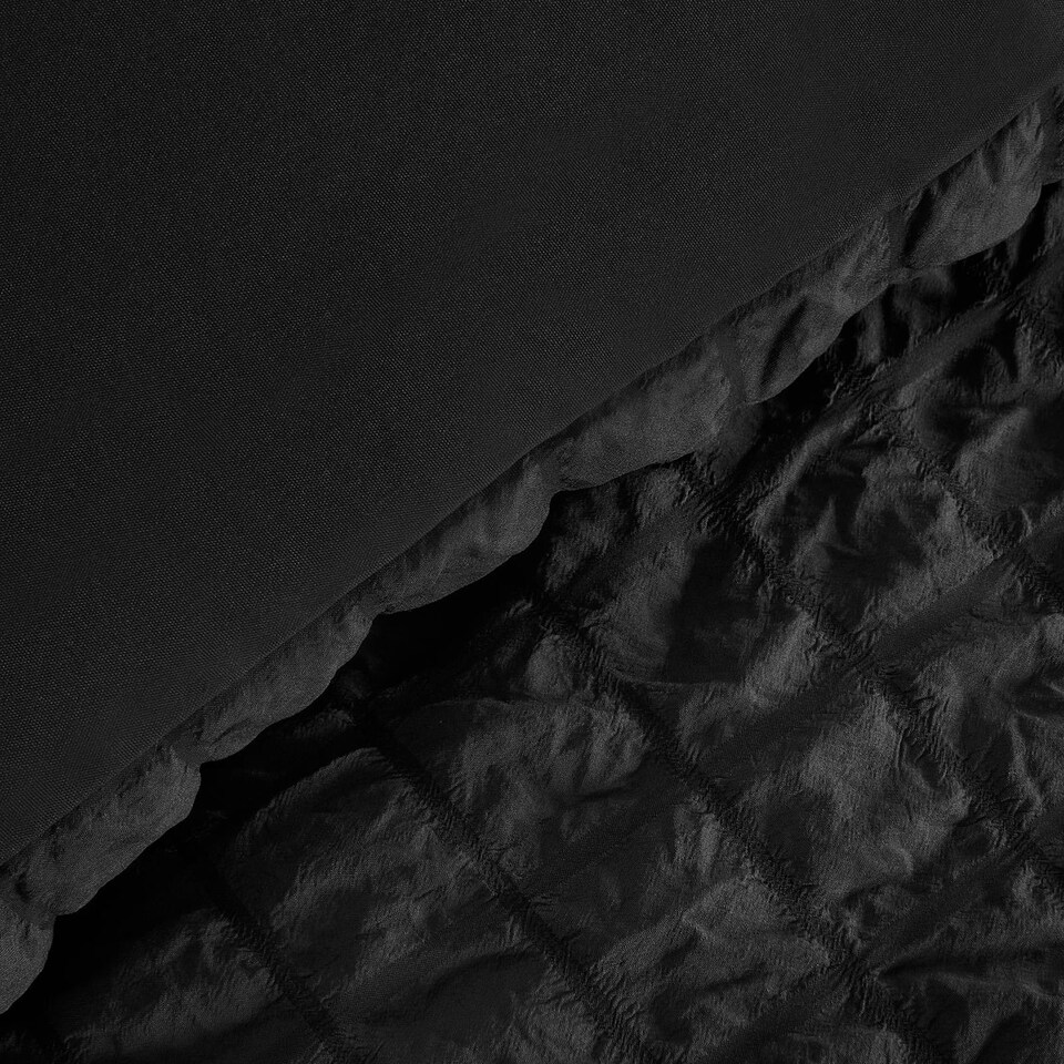 image 1 of OHS Geometric Seersucker Luxury Duvet Quilt and Pillowcase Set, Single - Black Black | Single