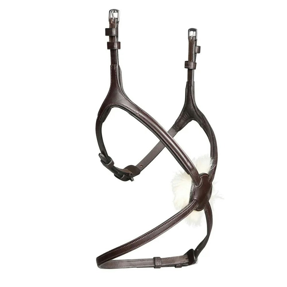 Velociti Lusso Leather Horse Grackle Noseband - Havana - Cob