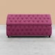 image 2 of 90cm Riga Ottoman Storage Box with Wooden Legs, Red Velvet Upholstered Chesterfield Storage Ottoman Box
