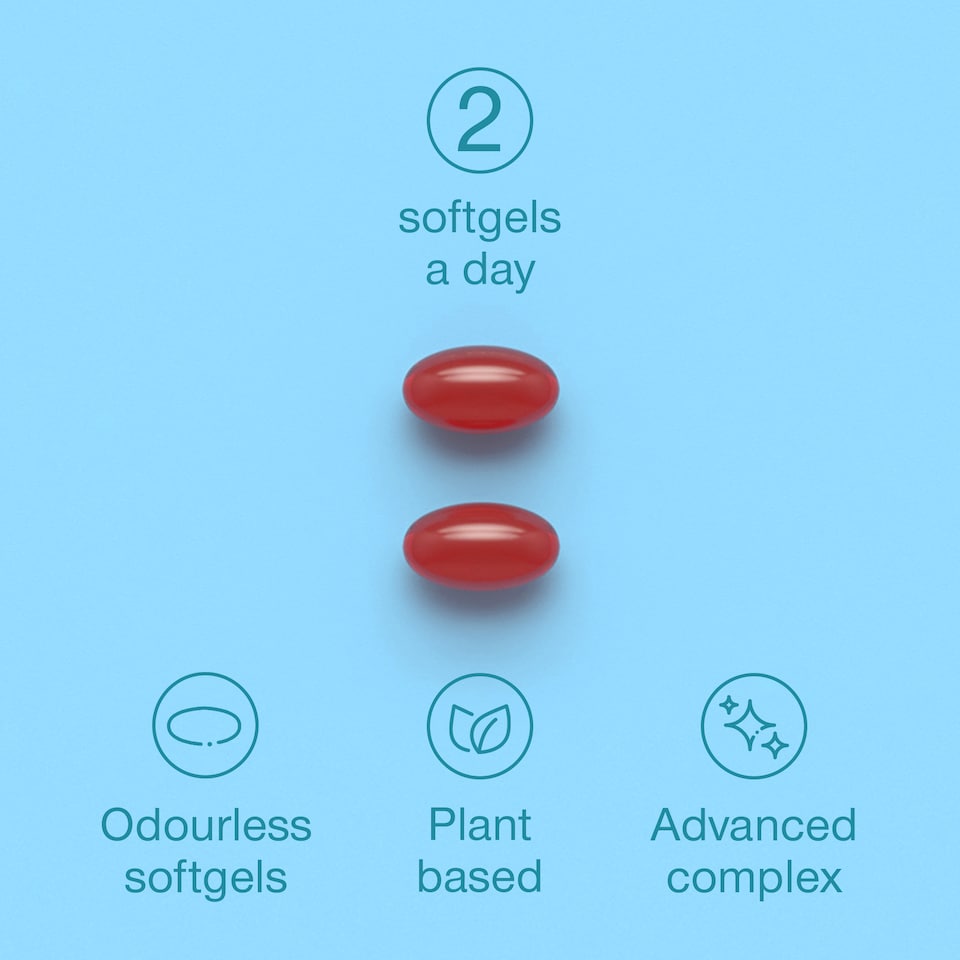 image 1 of SuperSelf Vegan Omega-3 from Algae Oil with Flaxseed Oil, Astaxanthin, Vitamin E 60 Softgels