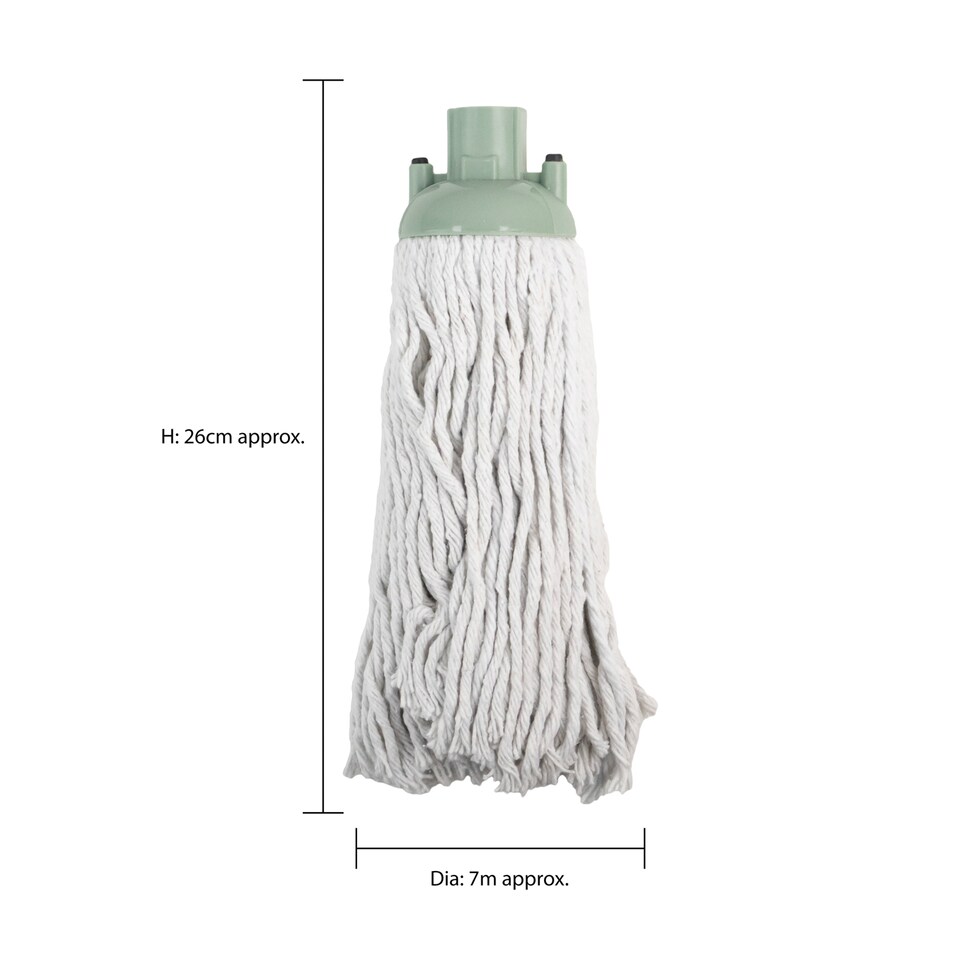 image 1 of JVL String Mop with 2 Replacement Heads, Green