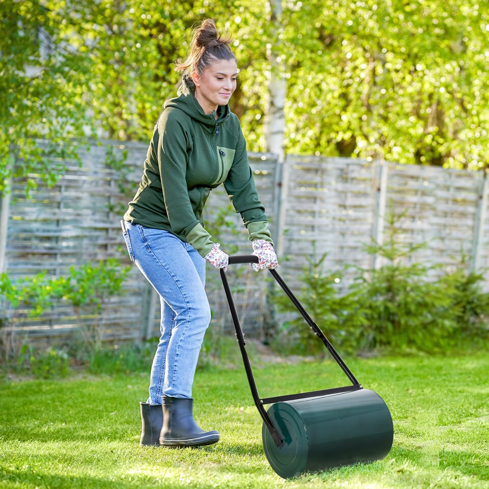 image 1 of Outsunny 30 L Lawn Roller Large Heavy Duty Metal Sand or Water Filled