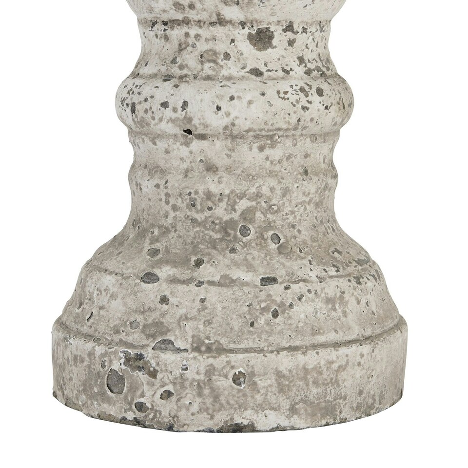 image 1 of Hill Interiors Ceramic Column Candle Holder - Stone - 31cm x 12cm x 12cm