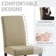 image 4 of Yaheetech Set of 4 Fabric Upholstered Dining Chairs with Solid Wood Legs N/A | Khaki