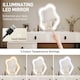 image 3 of HOMCOM Dressing Table, Vanity Desk with Leaf Shape Mirror, Makeup Table with 5 Drawers, 3-Colour LED Lights, 100x40cm Tabletop, White | White | White