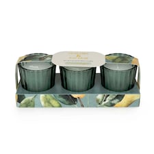 Candlelight Set of 3 Mini Votive Candles Pear Tree & Bay Leaf | Green | One Size | 1