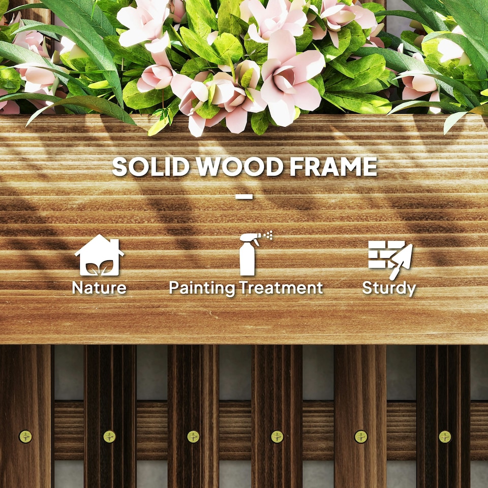 image 1 of Outsunny Wooden Garden Planters with Trellis Wall-mounted Raised Bed