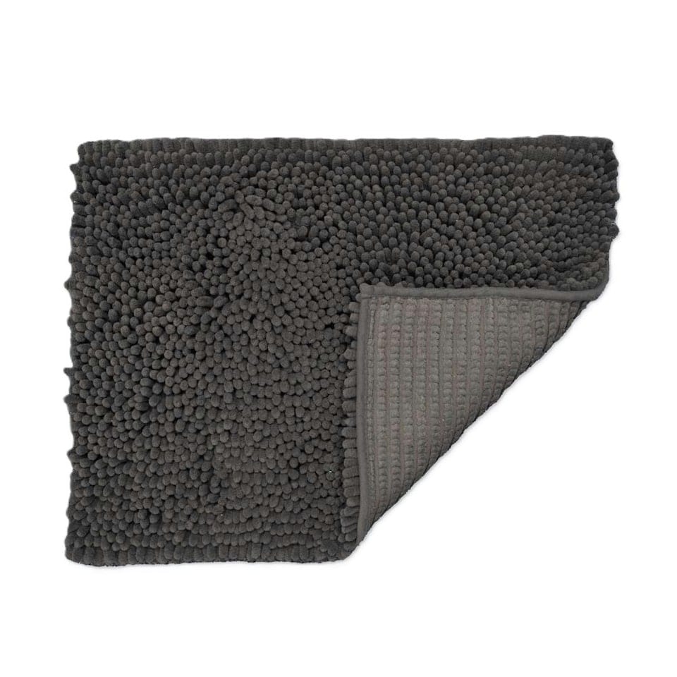 image 1 of Jumbo Chenille Bobble Bath Mat Non Slip | Grey | Charcoal