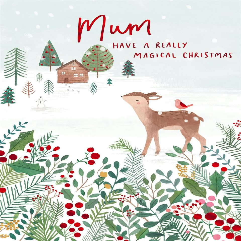 image 1 of Winter Scene Design Mum Christmas Card