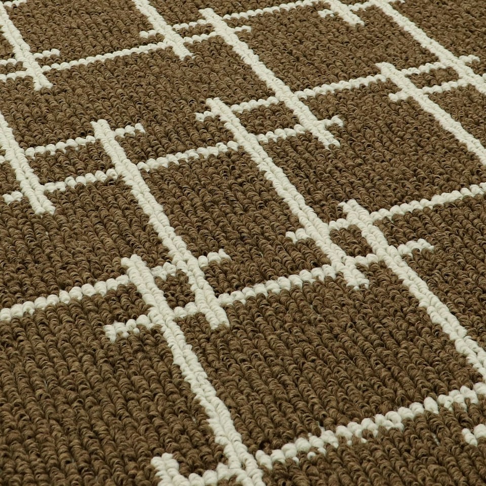 image 1 of JVL Vector Indoor Machine Washable Doormat 40x70cm, Brown