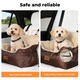 image 5 of Skylos Dog Car Seat Bed Pet Booster Travel Carrier with Safety Leash | Brown | Brown | 1