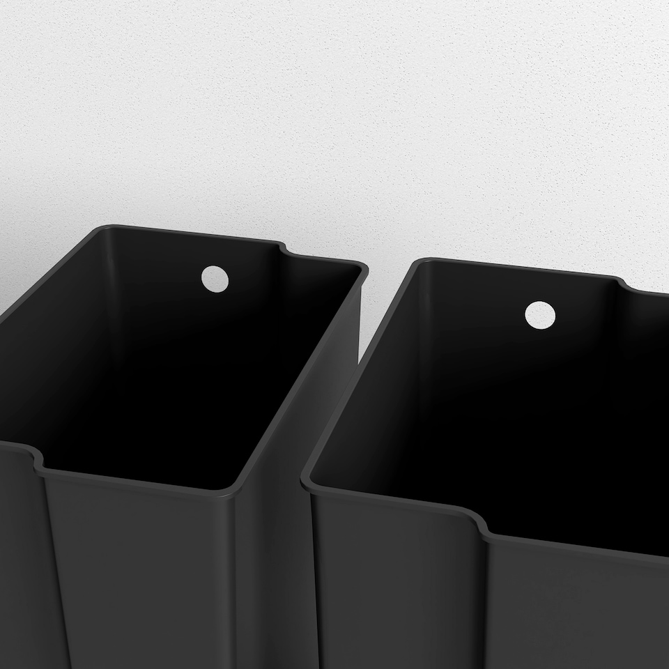 image 1 of HOMCOM Dual Kitchen Bin, 2 x 25L Stainless Steel Double Pedal Bin with Soft-Close Lid, Removable Inner Buckets and Handles for Recycling and Waste, Black | Black