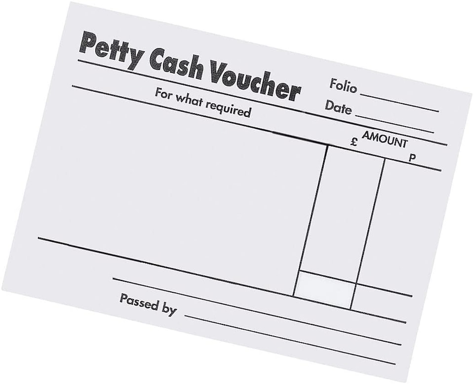 image 1 of Petty Cash Voucher Pad 125x101mm (Pack of 10)